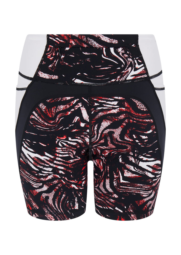 Prowess Print Block Shorts - Red Shadow